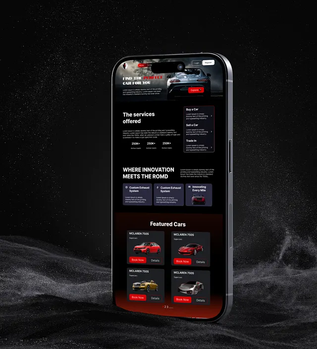 Mobile view of a responsive website build